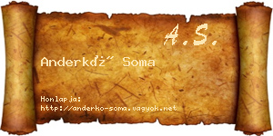 Anderkó Soma névjegykártya